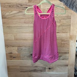 Pink and black active yoga top